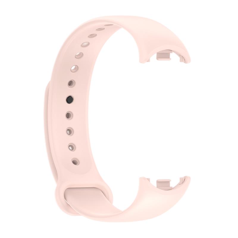 СИЛИКОНОВЫЙ РЕМЕШОК MI BAND 8/M8 (1). СВЕТЛО-РОЗОВЫЙ