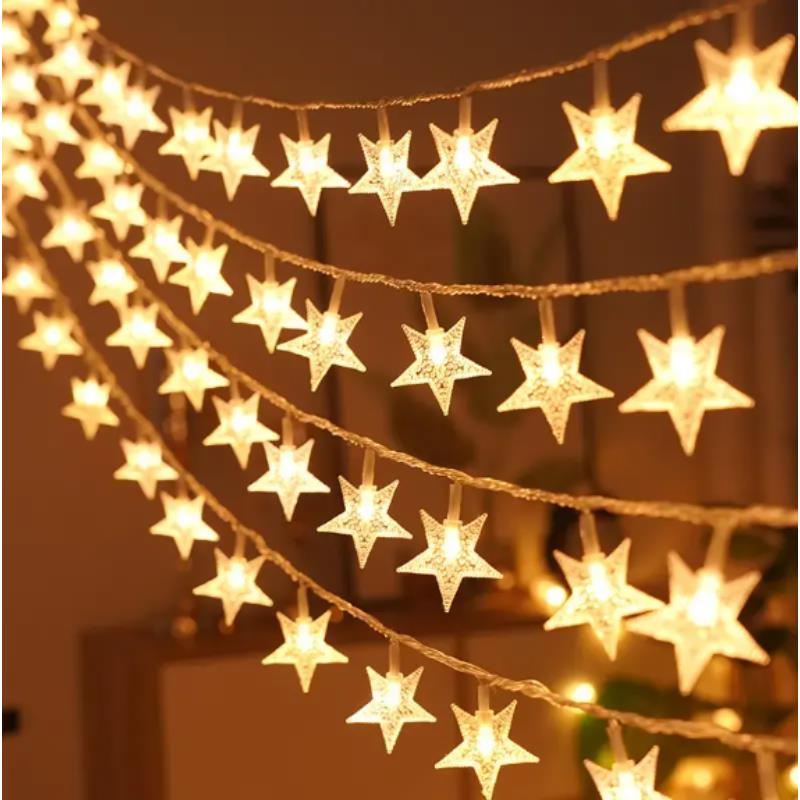 LED-гирлянда 10M (80 LED ламп) USB звезды, теплый белый