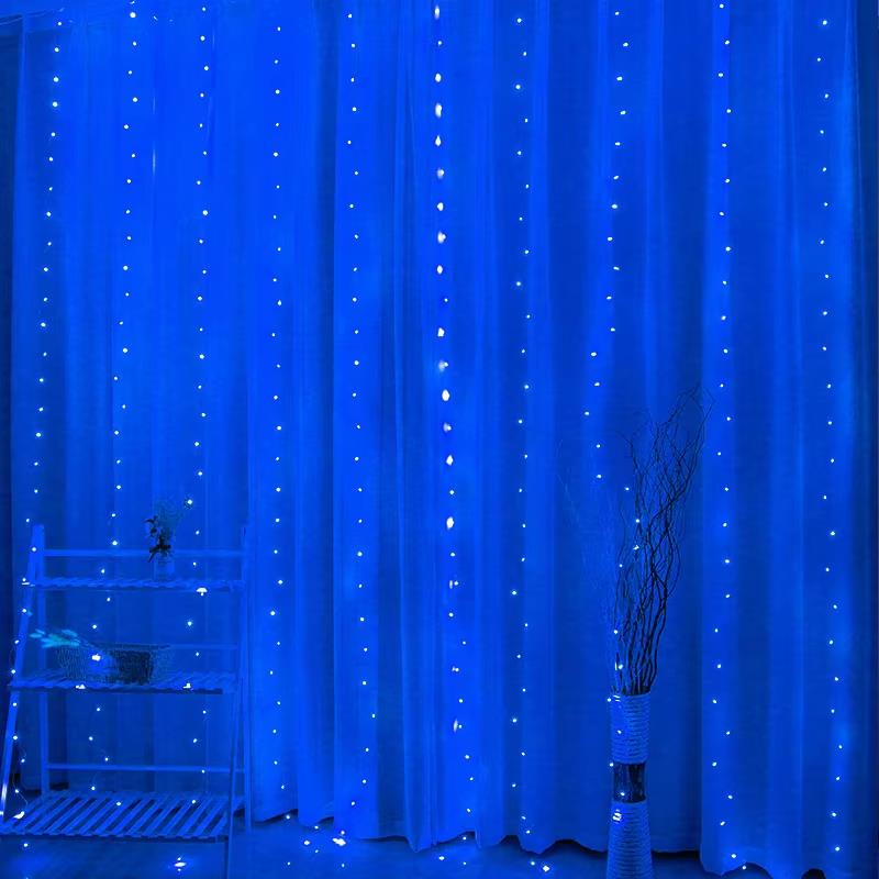 Светодиодная штора (100 LED ламп) 3Mx1M синяя