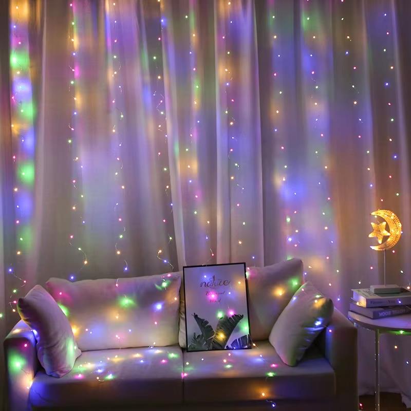 Светодиодная штора (300 LED ламп) 3Mx3M разноцветная