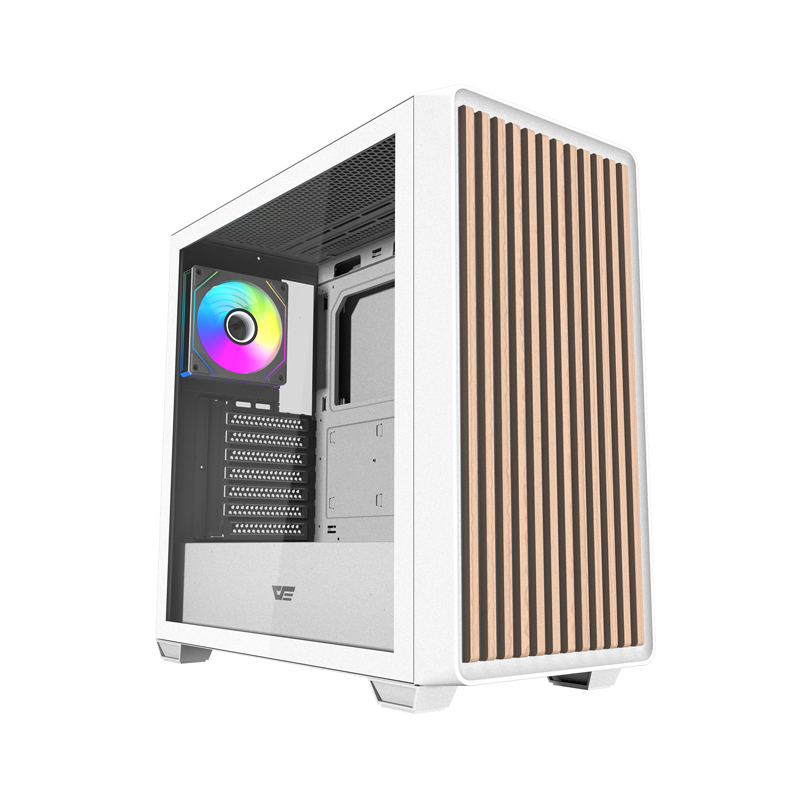 Darkflash DS900WD ATX arvutikorpus (valge) + 4 ventilaatorit