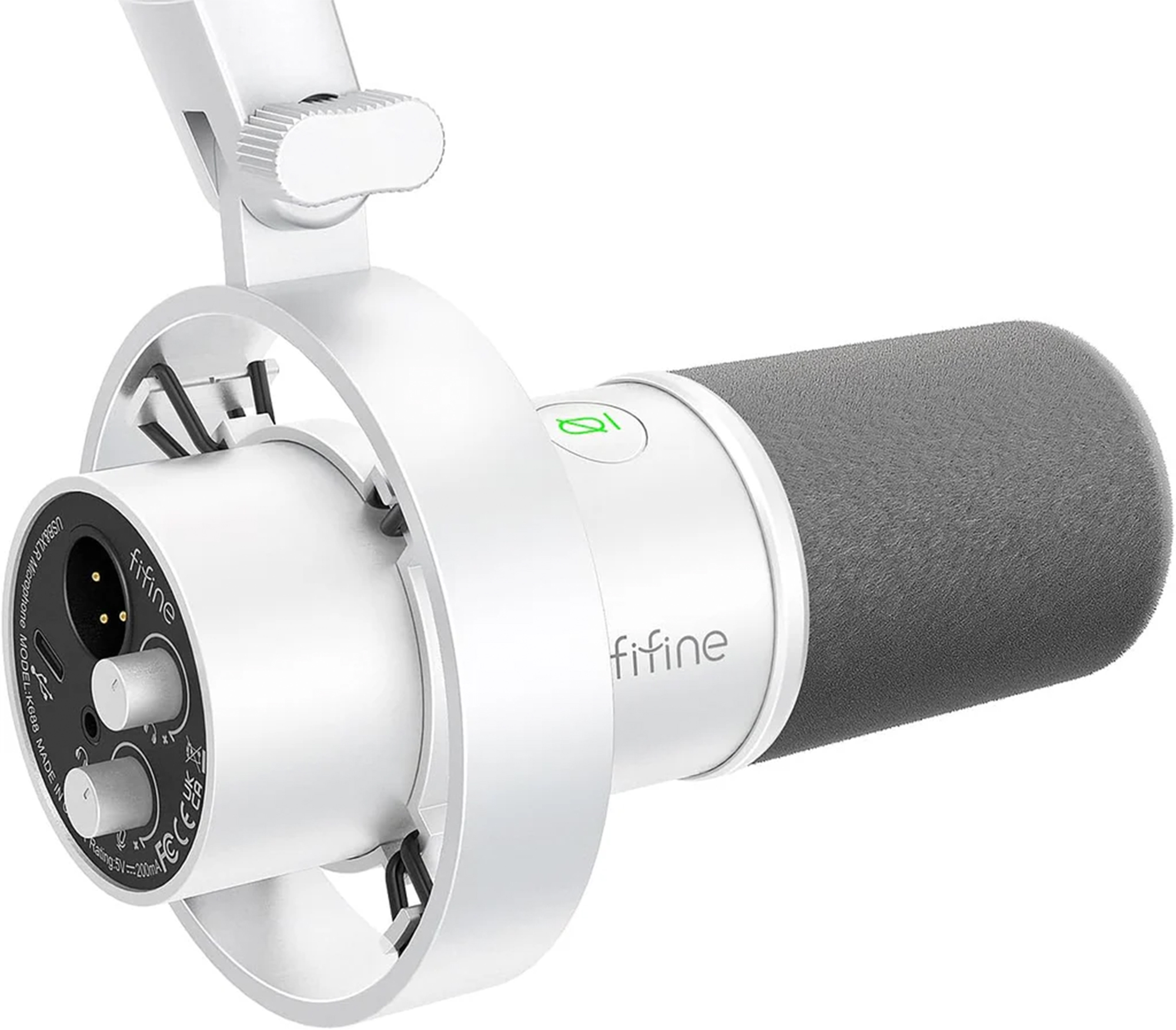Fifine K688W dünaamiline mikrofon (valge)