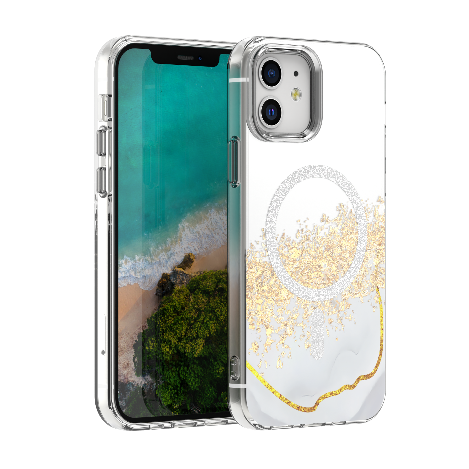 Epoxy Mag ümbris iPhone 12 / 12 Pro 6,1" valge