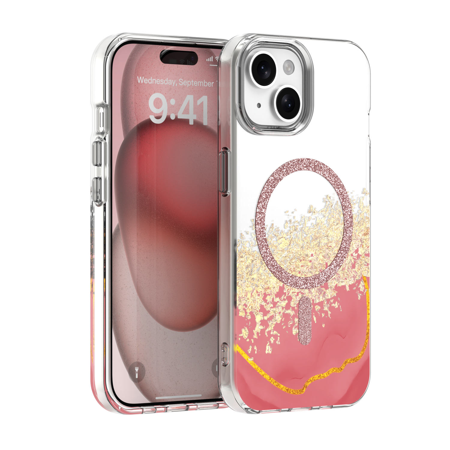Epoxy Mag ümbris iPhone 15 6,1" roosa