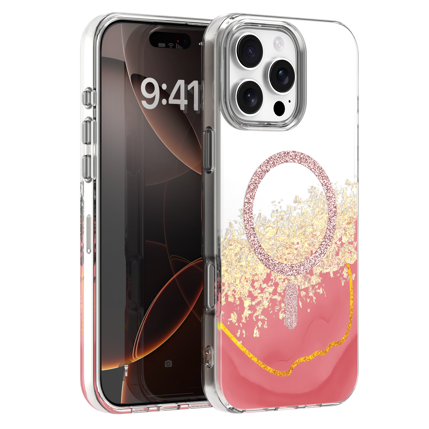 Epoxy Mag ümbris iPhone 16 Pro 6,3" roosa