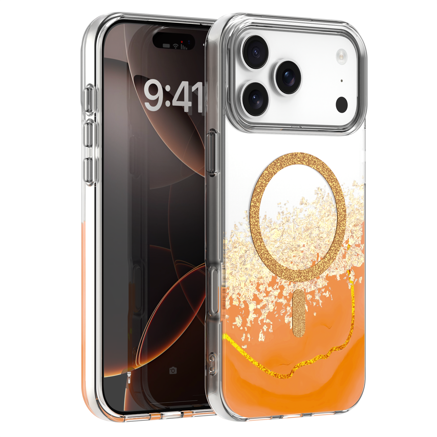 Чехол Epoxy Mag для iPhone 17 Pro 6,3'' оранжевый