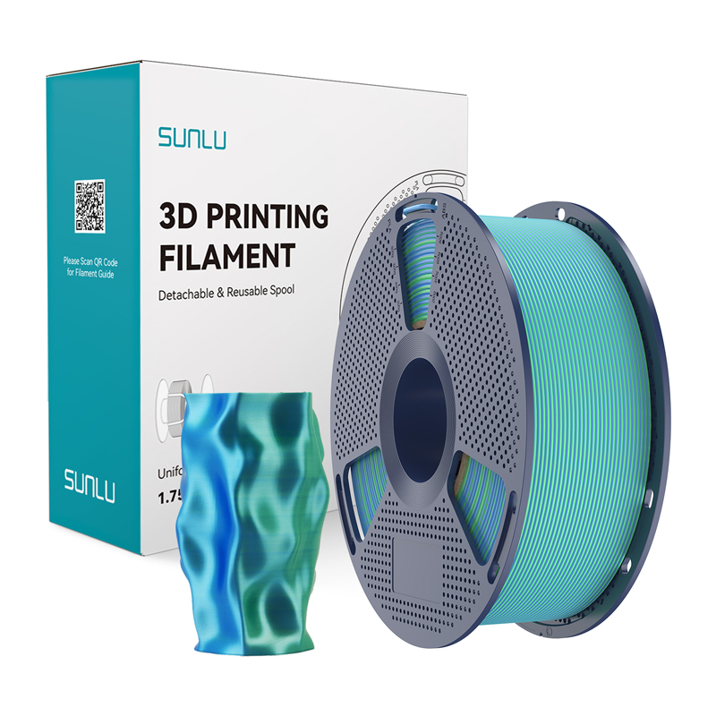 Sunlu PLA+ Silk kahevärviline filament (sinine-roheline)
