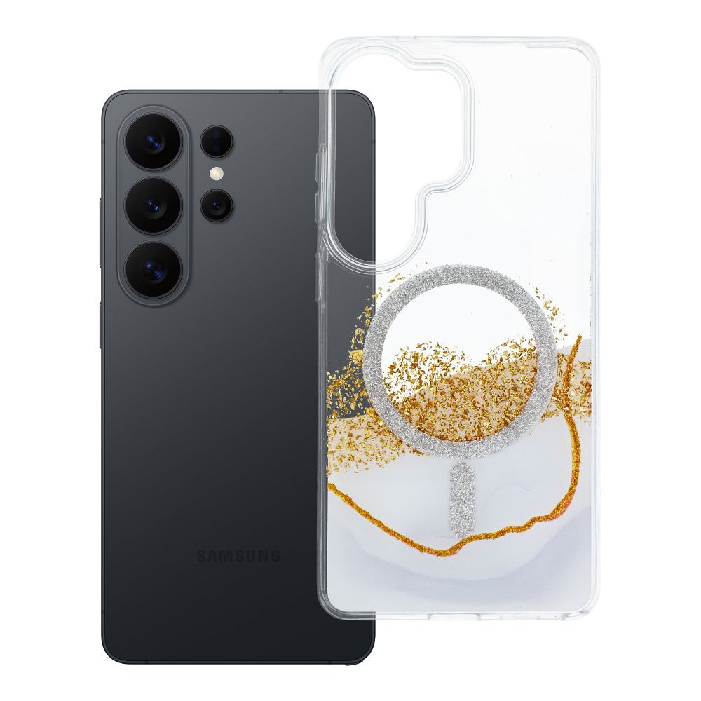 MagSafe'iga ühilduv Golden ümbris Samsung S26 ULTRA, valge