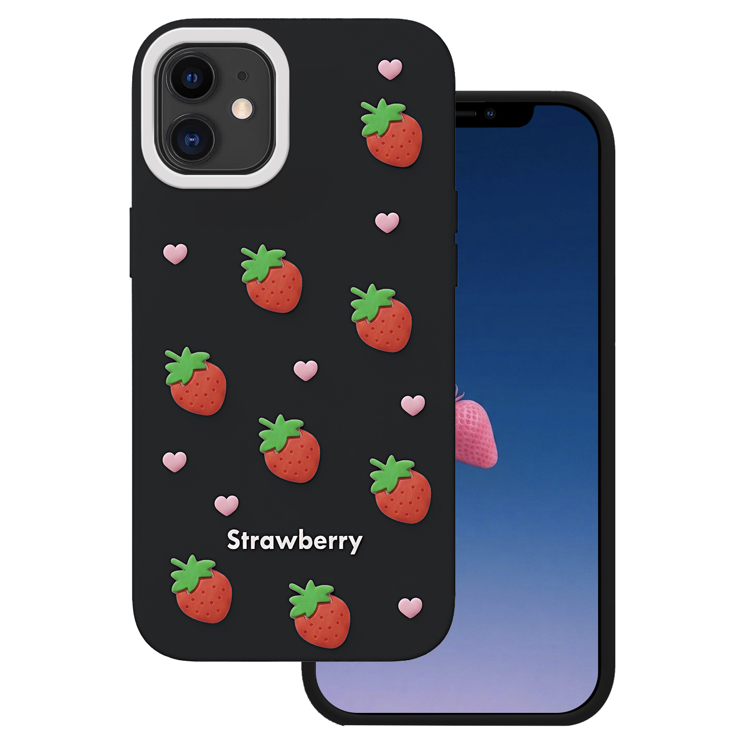 Maasika ümbris iPhone 11 must