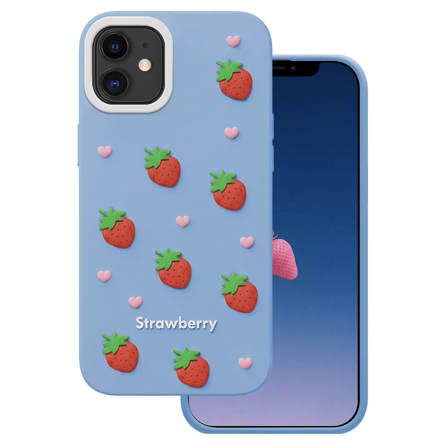 Maasika ümbris iPhone 11 sinine