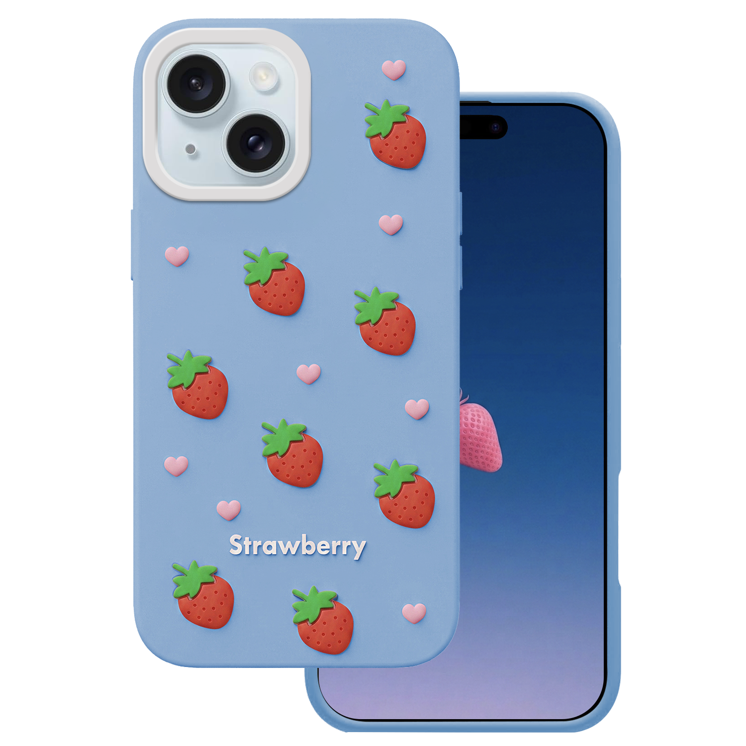 Maasika ümbris iPhone 13 / 14 / 15 6,1" sinine