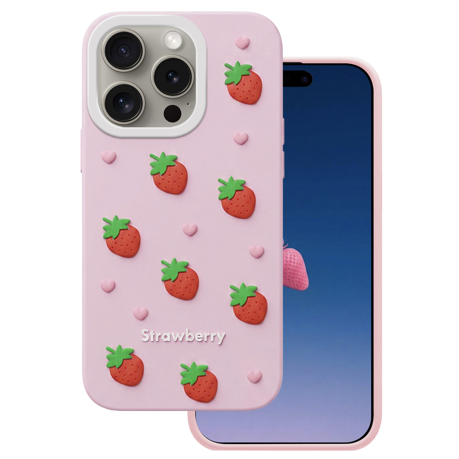 Maasika ümbris iPhone 14 Pro / 15 Pro 6,1" roosa