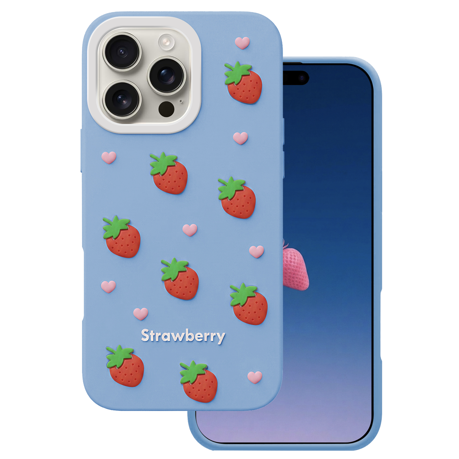 Maasika ümbris iPhone 16 Pro Max 6,9" sinine
