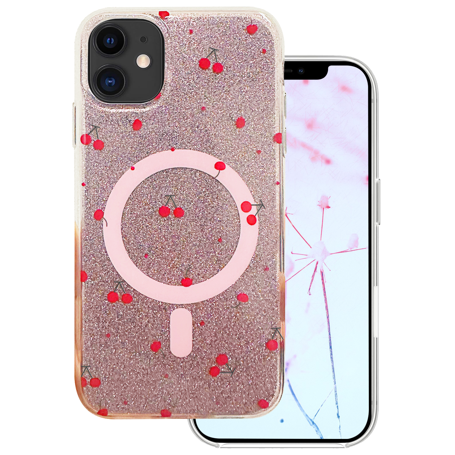 Cherry Mag ümbris iPhone 11 jaoks sädelev