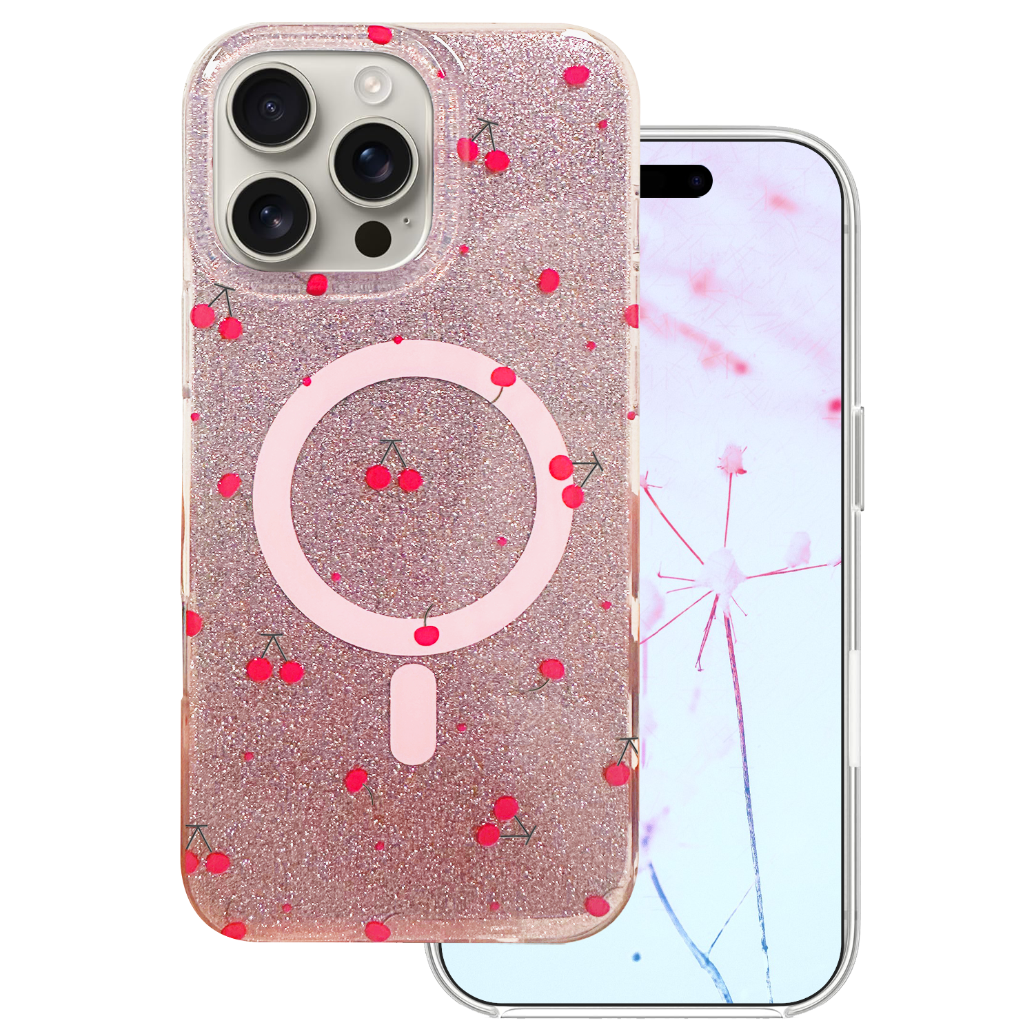 Cherry Mag ümbris iPhone 16 Pro Max 6,9" jaoks sädelev