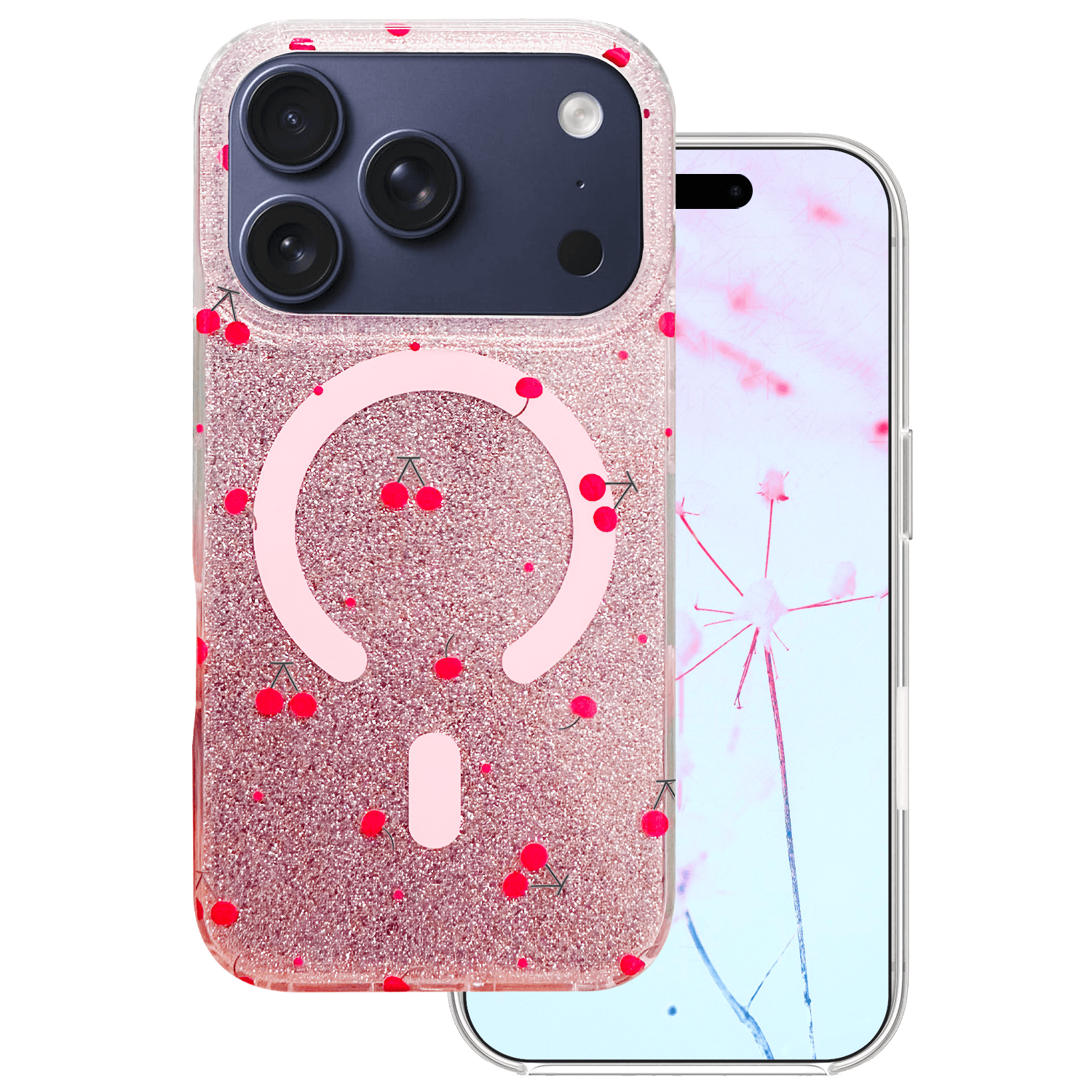 Cherry Mag чехол для iPhone 17 Pro Max / 18 Pro Max 6,9'' с блестками