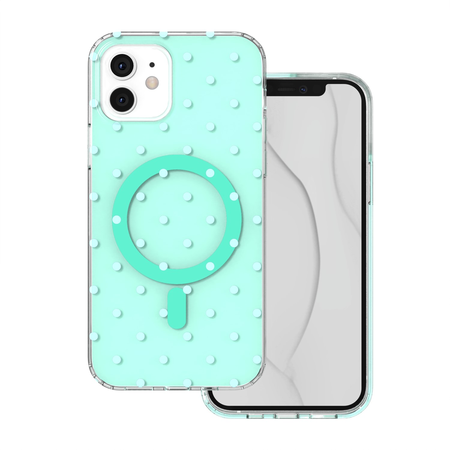 Bubble Dots Mag чехол для iPhone 11, зеленый