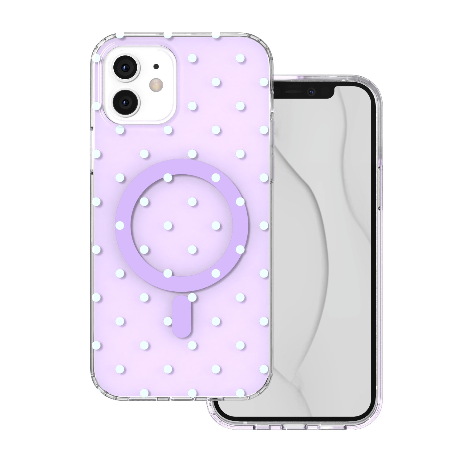 Bubble Dots Mag чехол для iPhone 12 / 12 Pro 6,1", фиолетовый