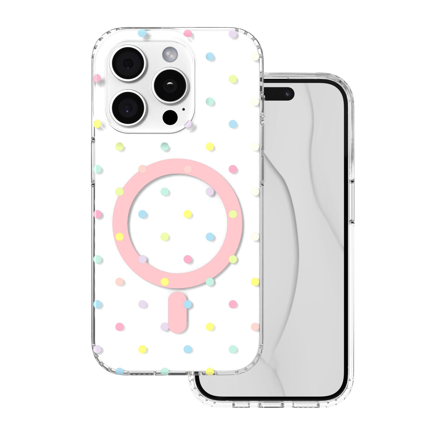 Bubble Dots Mag case for iphone 15 Pro 6,1" white