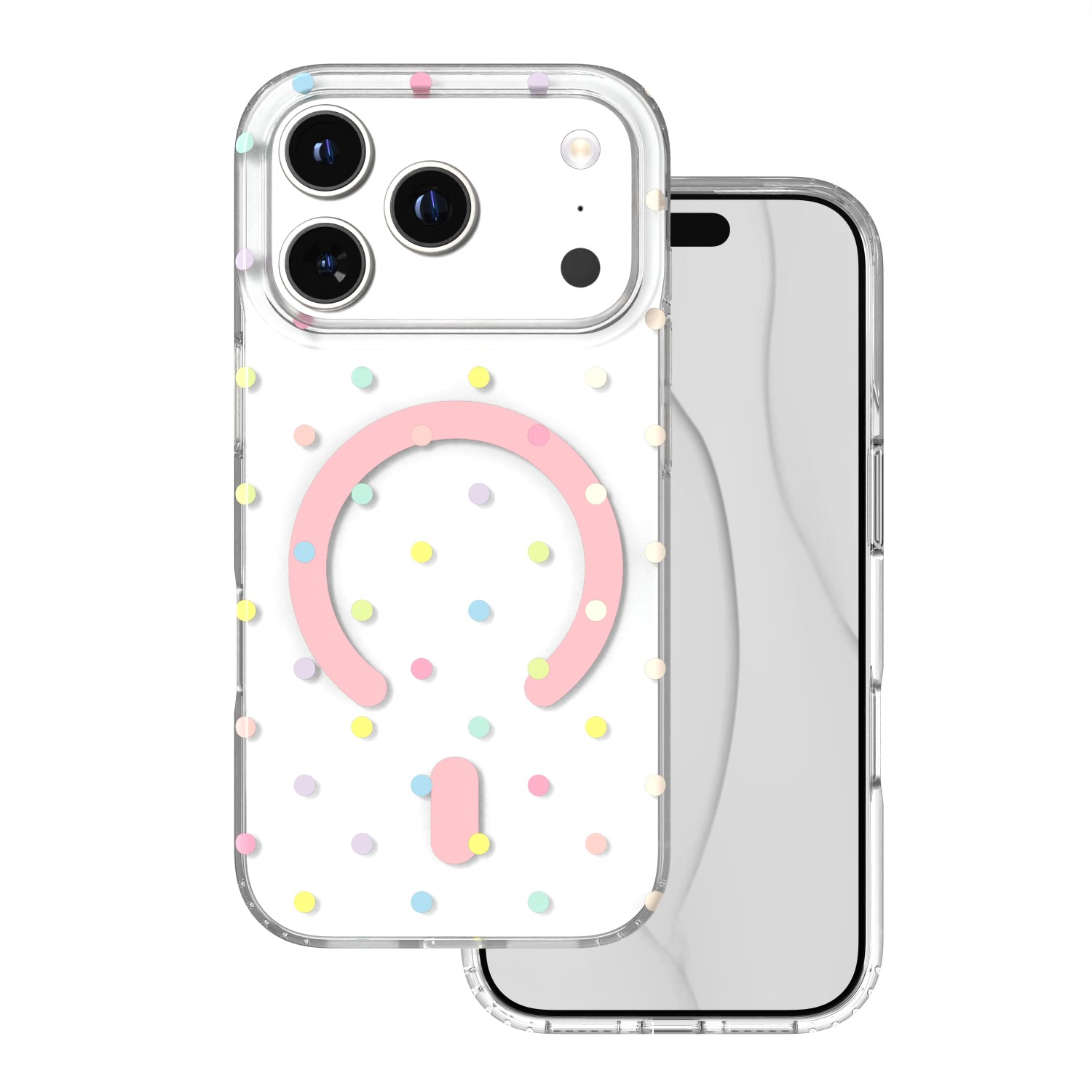 Bubble Dots Mag ümbris iPhone 17 Pro 6,3" / 18 Pro 6,3" valge