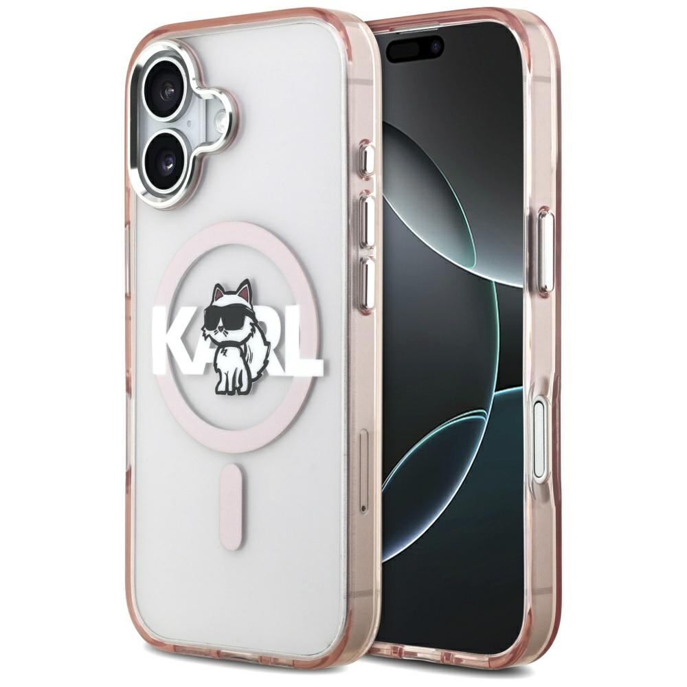 KARL LAGERFELD ümbris jaoks IPHONE 17 compatible with MagSafe KLHMP17SHGCHGKBP (IML Choupette Sketch Logo) roosa