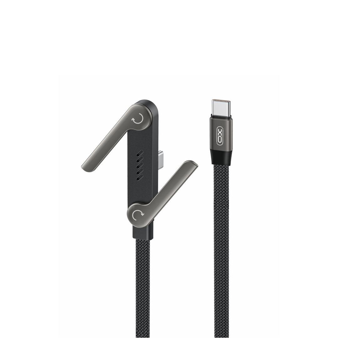 XO NB-Q311 PD USB-C–USB-C kaabel, 1,5m, 240W, must, lame, alusega