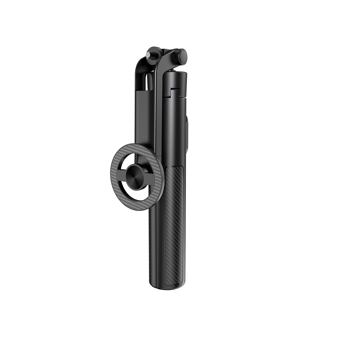 XO SS30 Bluetooth selfipulk-statiiv, must, magnetiline, MagSafe'ile, 123cm
