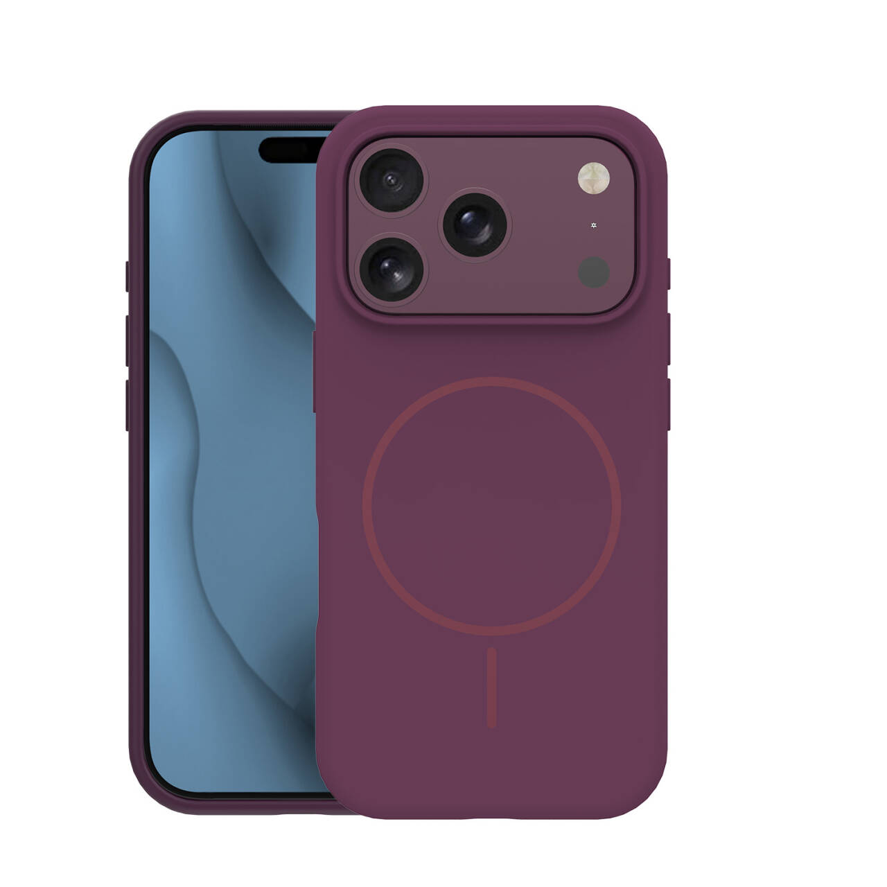 Thin Mag silikoonümbris iPhone 17 Pro 6,3″ / iPhone 18 Pro 6,3″ jaoks, tumekirsipunane