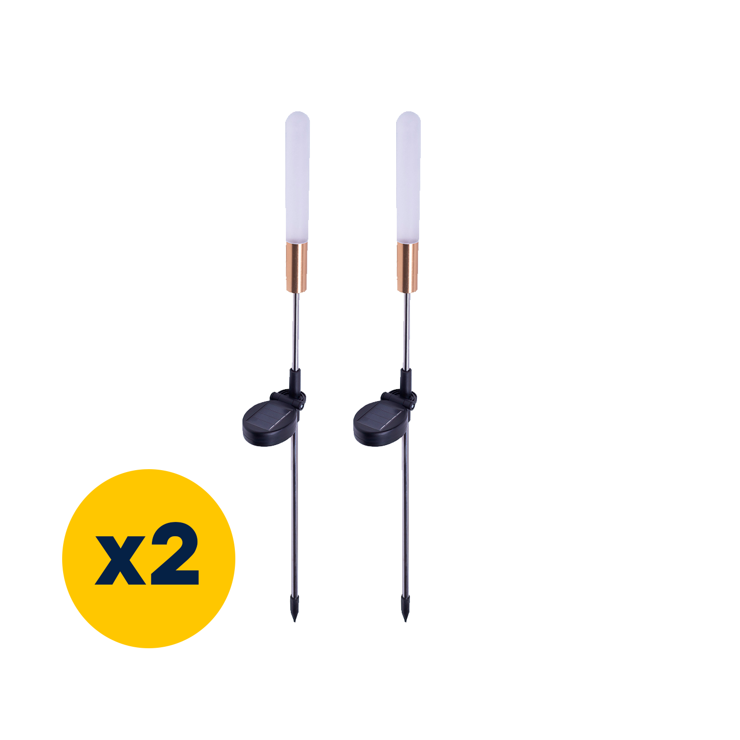 Komplekt: Forever Light päikeseenergial LED-lamp SUNARI FLS-72, ümmargune kristall-lamp, 3000K, 600mAh, 0,72Wh, Ni-MH, x2
