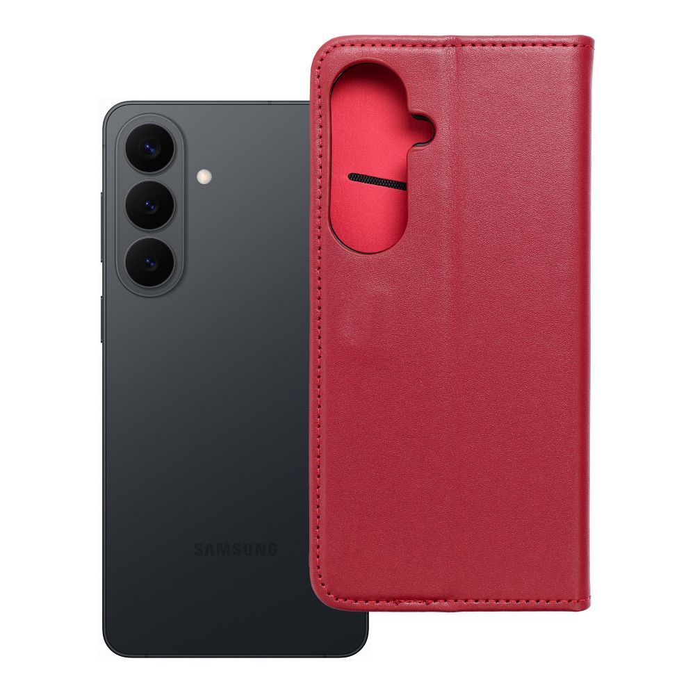SMART PRO Book nahast ümbris SAMSUNG S26 Plus'ile, punakaspruun