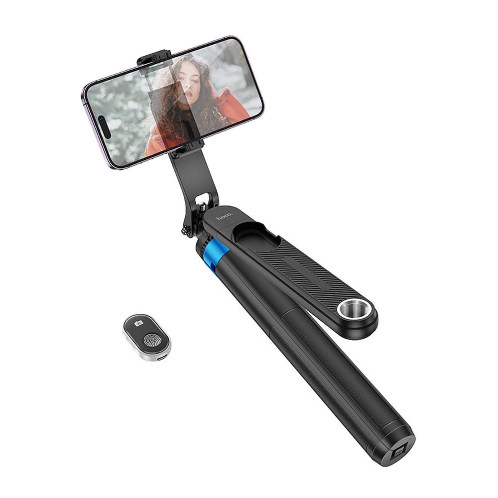 Selfie kepp Hoco statiiv juhtmevaba puldiga K22 must