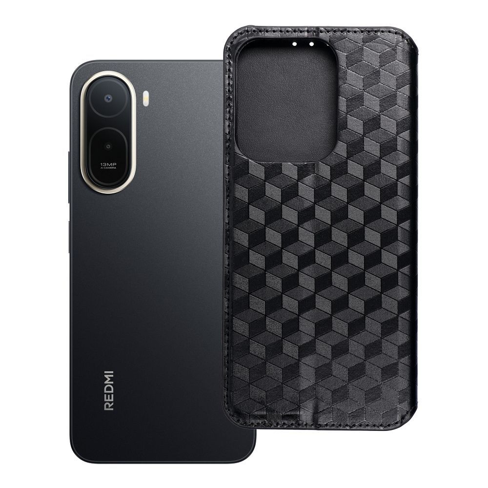 Klappümbris Xiaomi Redmi A7 PRO Cubic Book, must