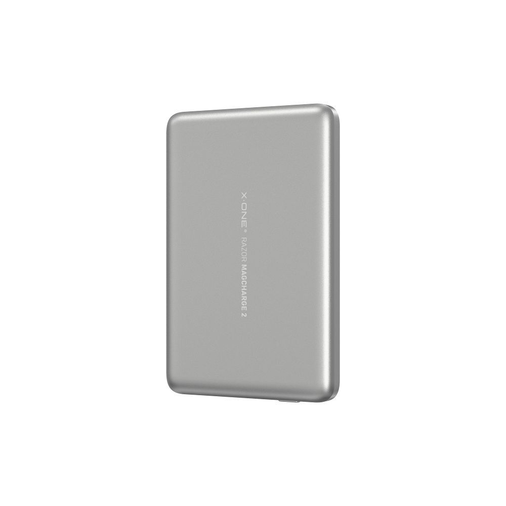X-ONE Razor 2 Magcharge Ultraslim MagSafe'iga ühilduv akupank (7,6mm), 5000mAh, hõbedane