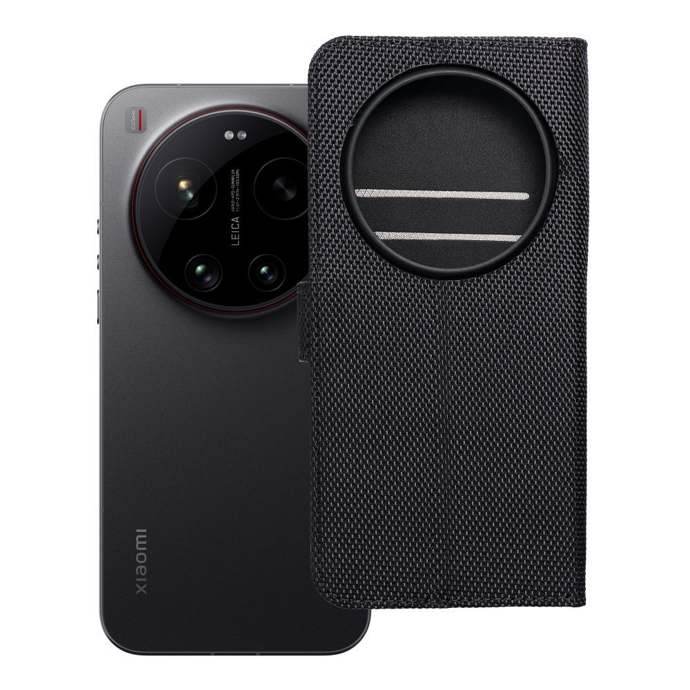 Чехол-книжка 4Card RFID для Xiaomi 17 ULTRA с защитой от кражи, из технологичной ткани, черный