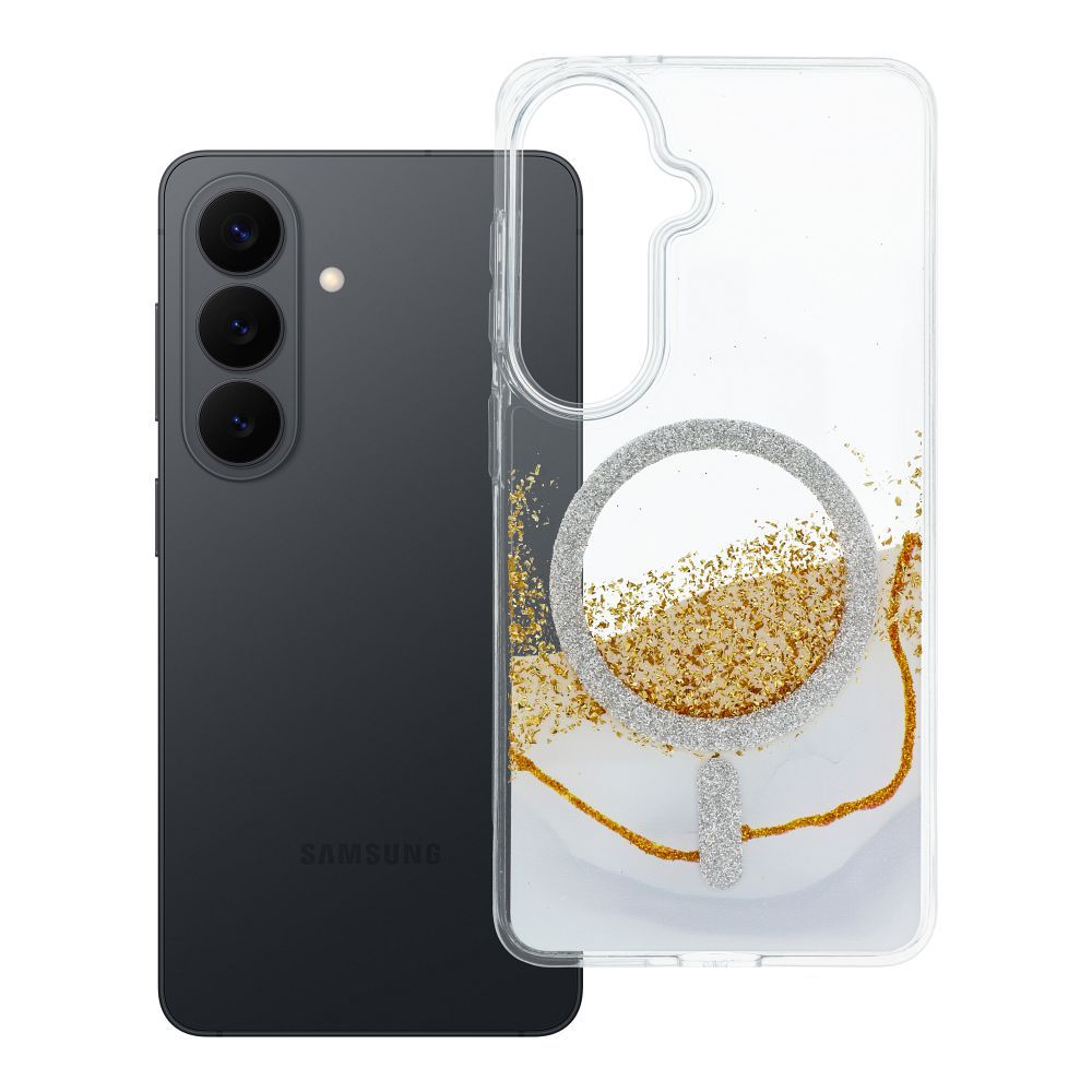 MagSafe'iga ühilduv Golden ümbris Samsung S26, valge
