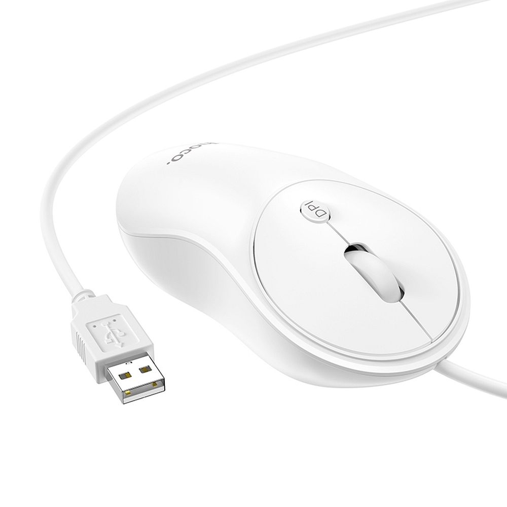 Juhtmega hiir Hoco USB A 1600 dpi GM13 valge