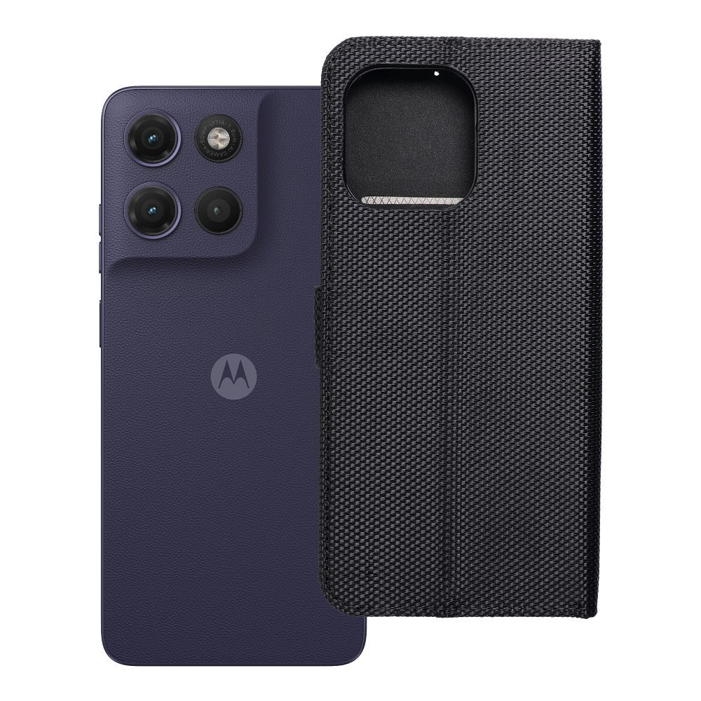 4Card RFID vargusvastane tehnilisest kangast klappümbris Motorola G17, must