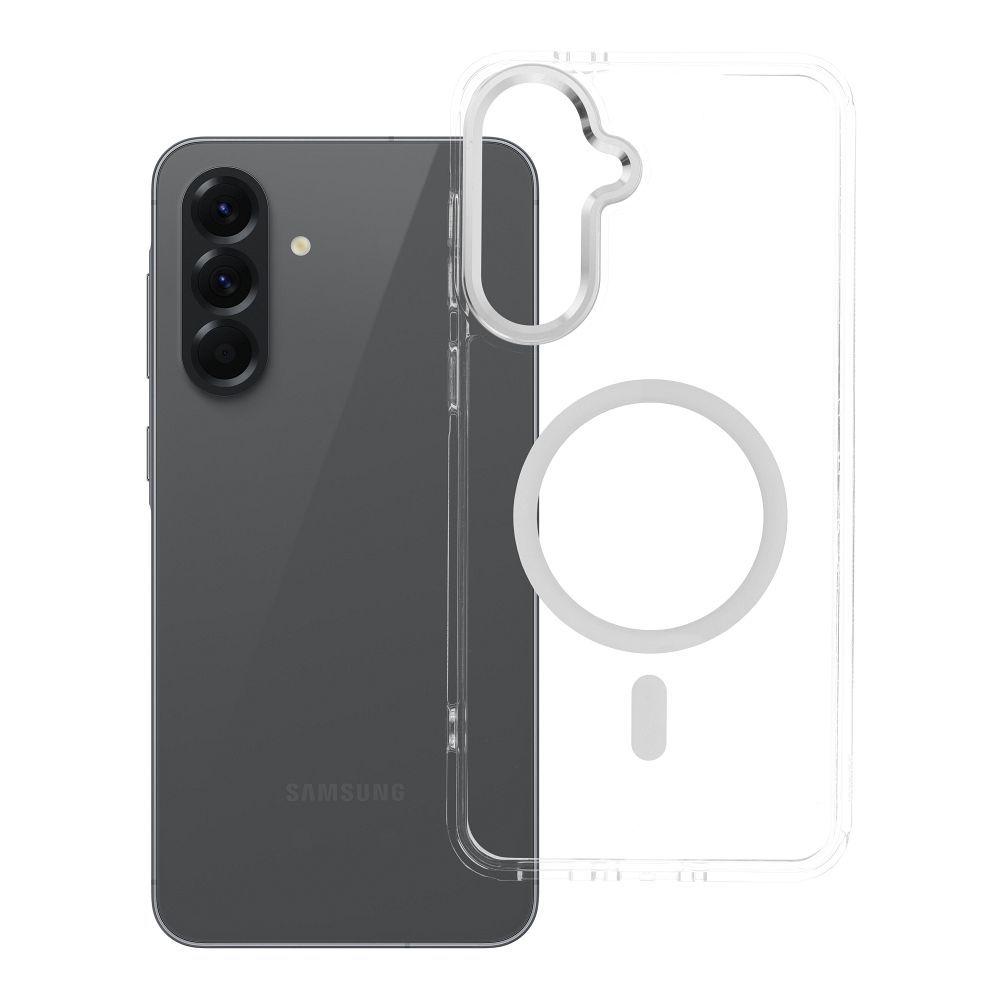 Ümbris Samsung A56 Frame Clear Hybrid Mag Cover ühilduv MagSafe-ga läbipaistev