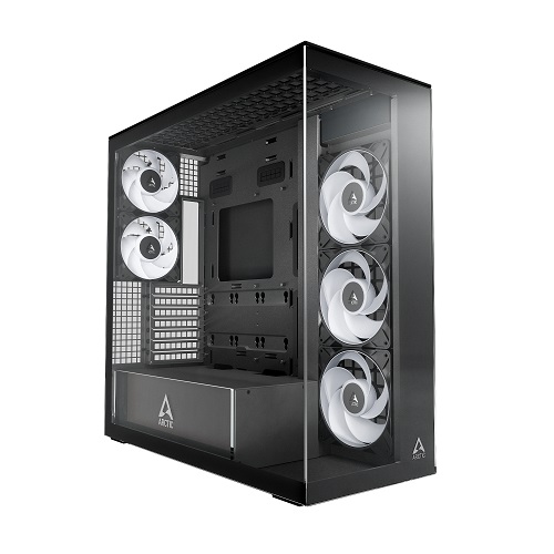 ARCTIC Premium E-ATX arvutikorpus Xtender must (läbipaistev klaas)