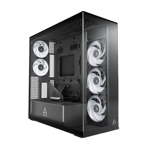 ARCTIC Premium E-ATX arvutikorpus Xtender VG must (läbipaistev klaas)