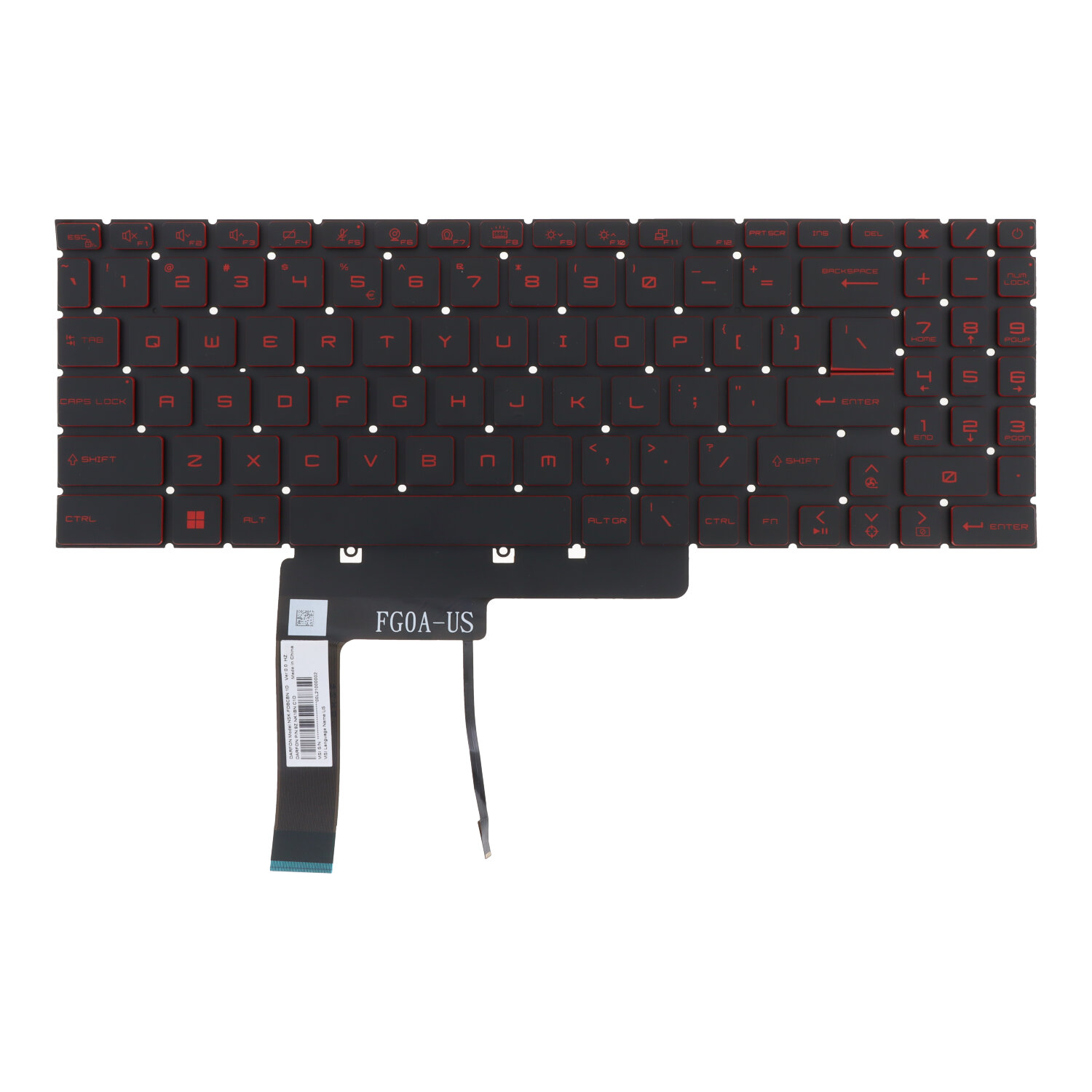 Taustavalgustusega klaviatuur MSI Katana GF66 / GF76 US
