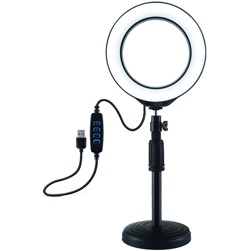 LED rõngaslamp 16cm laua kinnitusega 18-28cm, USB