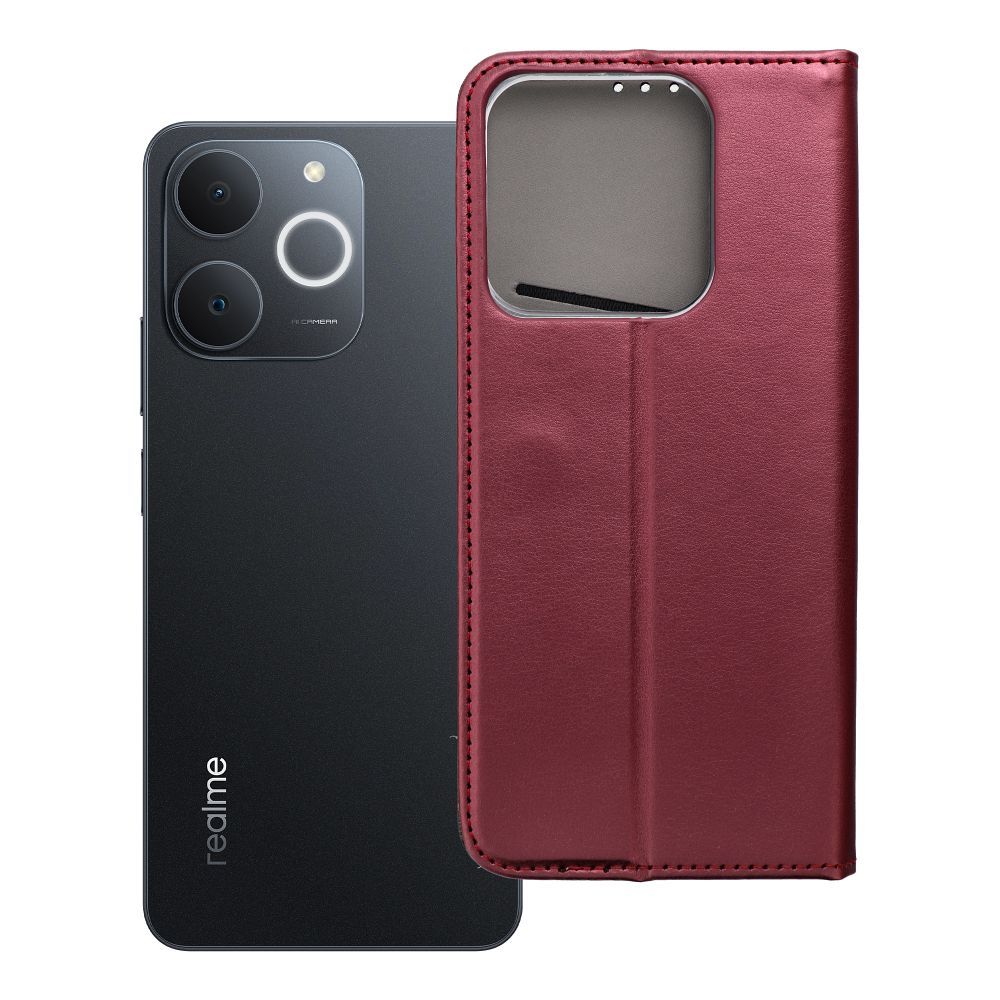SMART MAGNETO Book Ümbris jaoks REALME NOTE 70 burgundy