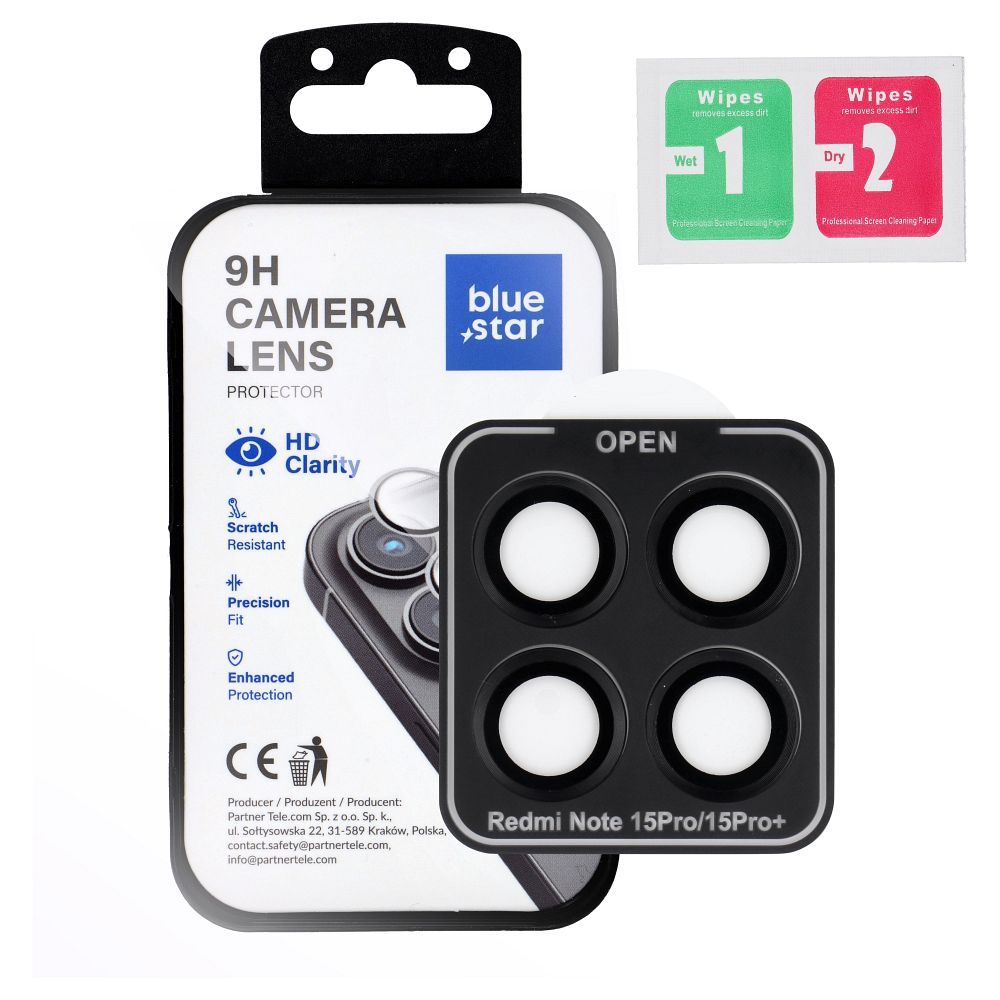 Camera Lens Protector BLUE STAR Easy Install for XIAOMI Redmi NOTE 15 PRO+ 5G black