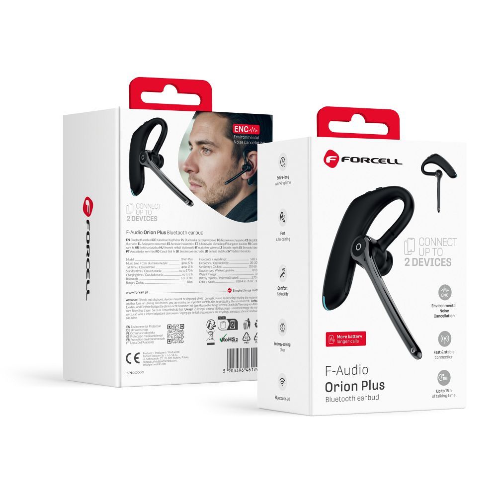 Bluetooth vabakäeseade Forcell (ENC, Multipoint, BT 6.0 + EDR, 170mah) Orion Plus