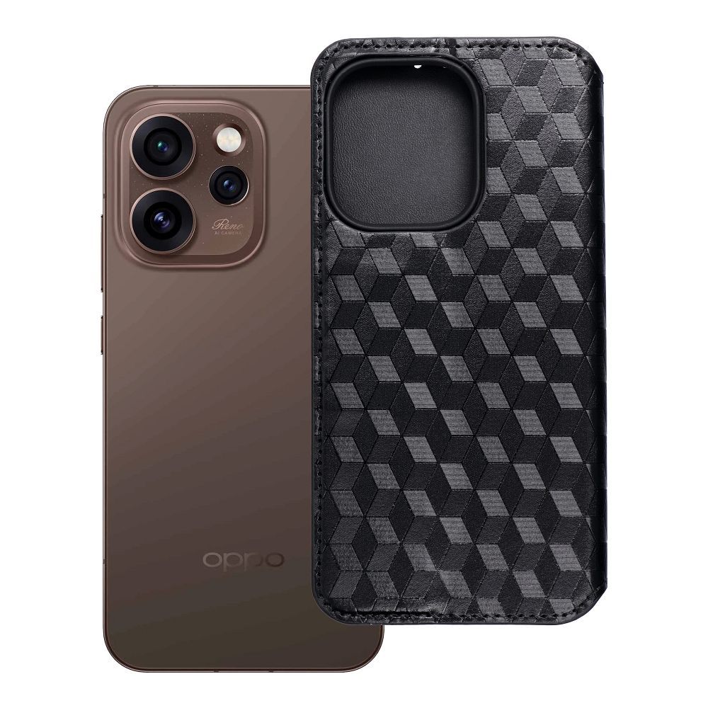 Klappümbris Oppo Reno 15 Pro 5G Cubic Book, must
