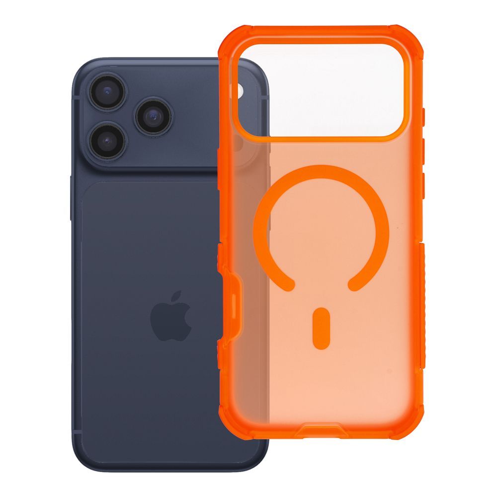 Case for iPhone 17 Pro Max / 18 Pro Max (low camera edge) Forcell F-Protect BumperX Premium compatible with MagSafe orange