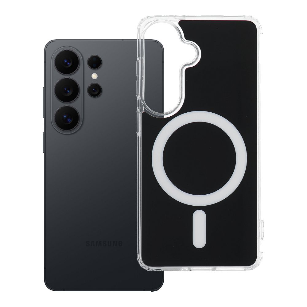 Case for Samsung S26 Clear Fusion Mag Cover compatible with MagSafe black