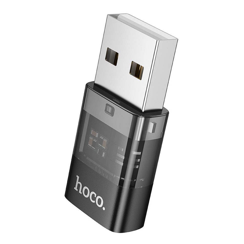 Adapter USB A USB C Hoco UA36C läbipaistev must