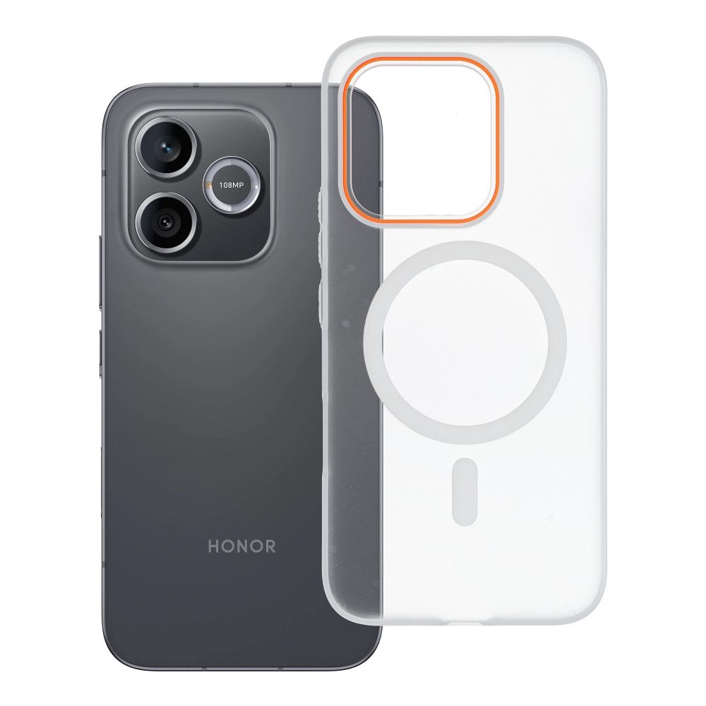 Чехол Honor 600 LITE Go Orange совместимый с MagSafe прозрачный
